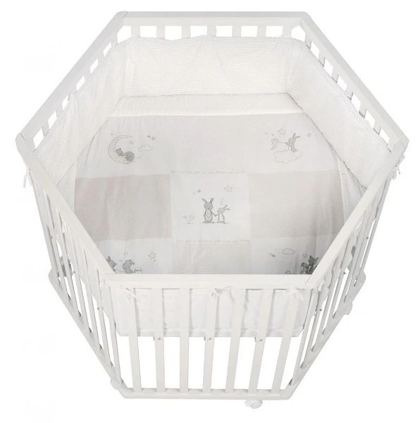 Roba Laufgitter Fox & Bunny Weiß, 6-eckig 120 Cm 2 Roba Laufgitter Fox & Bunny Weiß, 6-eckig 120 Cm – Bild 2
