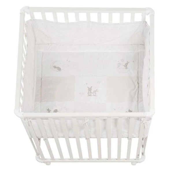 Roba Laufgitter Fox & Bunny Weiß, Quadratisch 100x100 Cm 1 Roba Laufgitter Fox & Bunny Weiß, Quadratisch 100x100 Cm