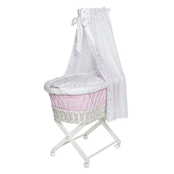 Schardt Babsi Stubenwagen Buche Weiß Mit Textiler Ausstattung Herzchen Rosa 1 Schardt Babsi Stubenwagen Buche Weiß Mit Textiler Ausstattung Herzchen Rosa