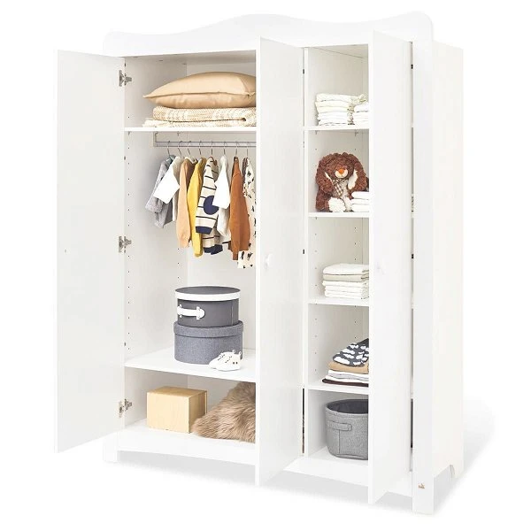 Pinolino Florentina Kleiderschrank Groß 3-türig Dekor Weiß - Zum Toppreis 2 Pinolino Florentina Kleiderschrank Groß 3-türig Dekor Weiß - Zum Toppreis – Bild 2