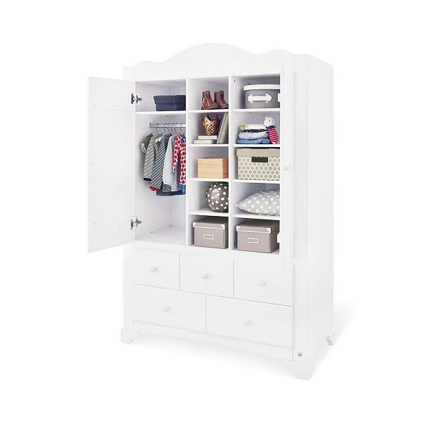 Pinolino Pino Kleiderschrank Groß 2T, 2S Kiefer Massiv, Weiß Lasiert - Zum Toppreis 2 Pinolino Pino Kleiderschrank Groß 2T, 2S Kiefer Massiv, Weiß Lasiert - Zum Toppreis – Bild 2