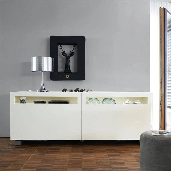 Now! Vision By Hülsta Sideboard 4R 2 Schiebetüren 70,4x211,3x52 - Lack-weiß /Lack-Hochglanz-weiß 1 Now! Vision By Hülsta Sideboard 4R 2 Schiebetüren 70,4x211,3x52 - Lack-weiß /Lack-Hochglanz-weiß