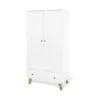 Pinolino Pan Kleiderschrank 2T, 1S MDF Weiß / Eiche Massiv - Zum Toppreis