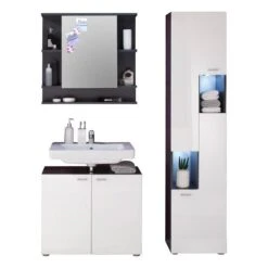 Trendteam Tetis Badmöbel 3-teilig Weiß / Graphit