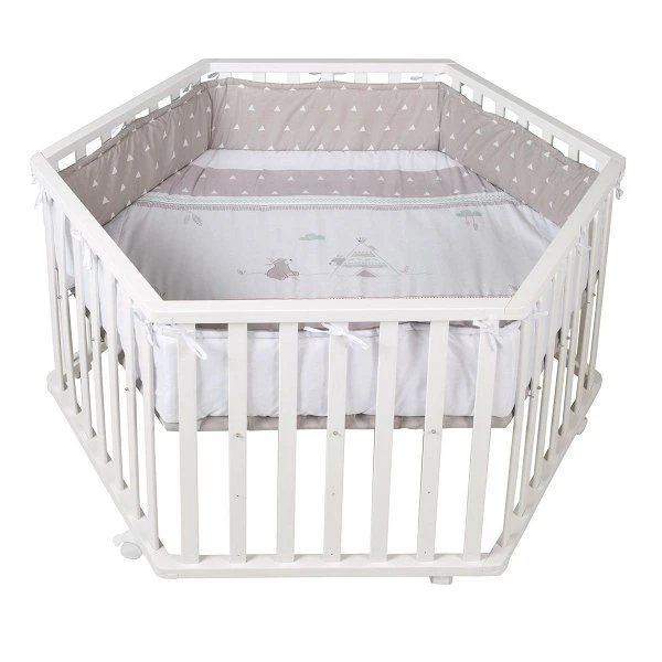 Roba Laufgitter Indibär Weiß 6-eckig 2 Roba Laufgitter Indibär Weiß 6-eckig – Bild 2