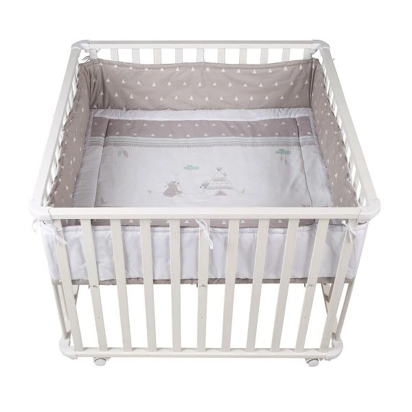 Roba Laufgitter Indibär Weiß 100x100 Cm 2 Roba Laufgitter Indibär Weiß 100x100 Cm – Bild 2