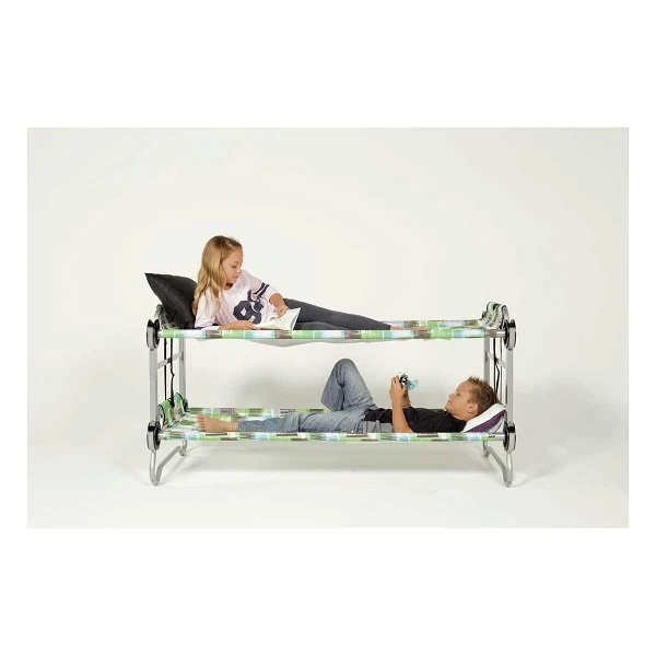 Kid-O-Bunk Campingbett Block Pattern Mit Seitentaschen Das Etagenbett Von Disc-O-Bed 3 Kid-O-Bunk Campingbett Block Pattern Mit Seitentaschen Das Etagenbett Von Disc-O-Bed – Bild 3