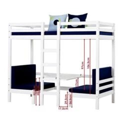 Hoppekids JUMBO Etagenbett ECO Dream 90x200 Cm Nicht Teilbar | Mit Sitzbank & Tisch -Babyprodukte Geschäft 36 1040 82 09a dimensions non divisible 1