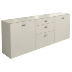 Now! No.14 By Hülsta Sideboard 4R 2 Türen 76,8x210x42 - Lack-seidengrau/Hochglanz-seidengrau