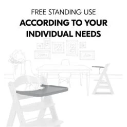 Hauck Alpha Wooden Tray Esstablet -Babyprodukte Geschäft 4007923550557.pt06.alpha wooden tray grey