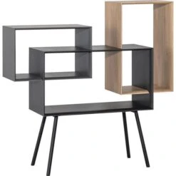 VOX Ribbon Bücherregal Niedrig Eiche / Grau / Graphit