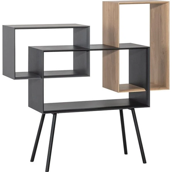 VOX Ribbon Bücherregal Niedrig Eiche / Grau / Graphit 2 VOX Ribbon Bücherregal Niedrig Eiche / Grau / Graphit – Bild 2