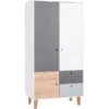 VOX Concept Baby Kleiderschrank 2-türig Oak White/grey/graphite