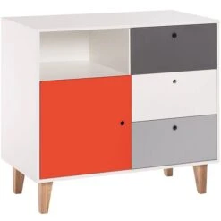 VOX Concept Baby Kommode White/grey/graphite/red