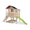 EXIT TOYS EXIT Loft 550 Holzspielhaus - Natur Klares Design - Mit Sandkasten, Rutsche & Anbau