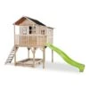 EXIT TOYS EXIT Loft 750 Holzspielhaus - Natur Extra Hoch - Mit Sandkasten, Rutsche & Anbau