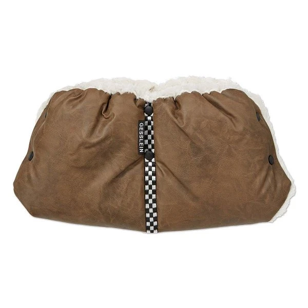 Gesslein Muff-Handwärmer Leder Tabak Für Kinderwagen Universal Einsetzbar 2 Gesslein Muff-Handwärmer Leder Tabak Für Kinderwagen Universal Einsetzbar – Bild 2