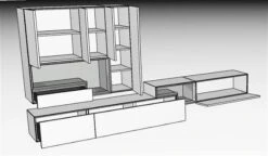 Hülsta Tetrim Wohnwand 5 - Lack-Ausführung Lowboards & Hängeelement -Babyprodukte Geschäft 980011