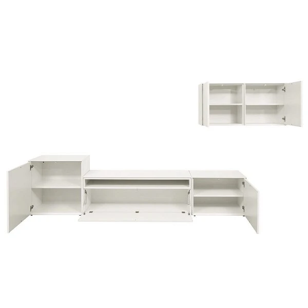 Now! By Hülsta Easy Wohnwand Lack-reinweiß 156x308x45 5-teilig 2 Now! By Hülsta Easy Wohnwand Lack-reinweiß 156x308x45 5-teilig – Bild 2