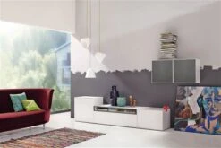 Now! By Hülsta Easy Wohnwand Lack-hellgrau 156x308x45 5-teilig