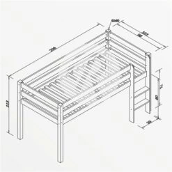 Relita ALEX Halbhochbett Buche Massiv Weiß Viel Zubehör Wählbar - Frachtfrei -Babyprodukte Geschäft alex bemassung ohne 2