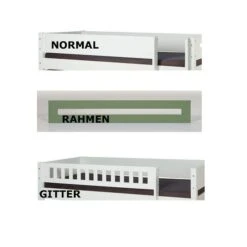 Manis-h Hochbett ASK Einfarbig Höhe 155 Cm, 20 Farben Wählbar -Babyprodukte Geschäft auswahl absturzsicherung neu gr