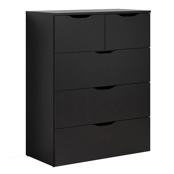 Trendteam Basix Kommode 5 Schubkästen Schwarz 1 Trendteam Basix Kommode 5 Schubkästen Schwarz