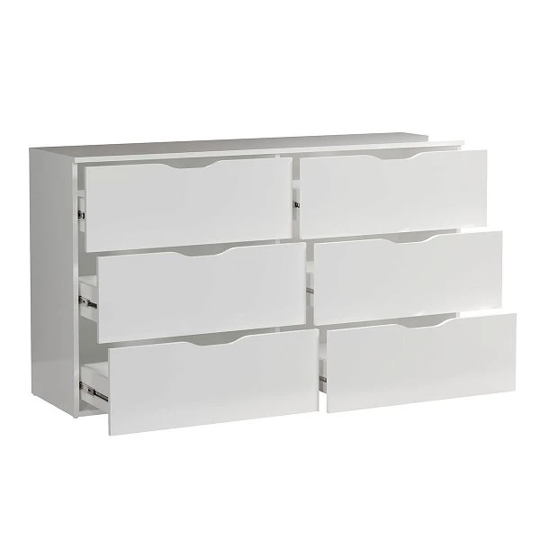 Trendteam Basix Kommode 6 Schubkästen Weiß 2 Trendteam Basix Kommode 6 Schubkästen Weiß – Bild 2