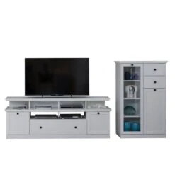 Trendteam Baxter Anbauwand 2-teilig Weiß Dekor | Breit Klein