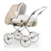 HESBA Condor Coupe Kinderwagen Außen 261 Innen 180 Teilleder - Räder Weiß 30 Cm, Griff Weiß