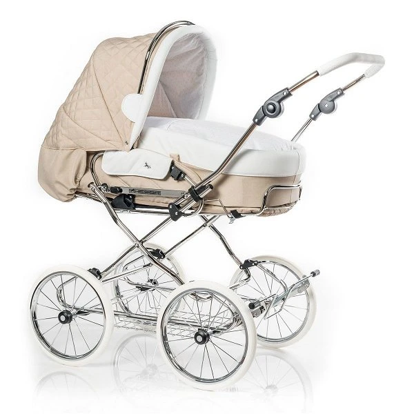 HESBA Condor Coupe Kinderwagen Außen 261 Innen 180 Teilleder - Räder Weiß 30 Cm, Griff Weiß 1 HESBA Condor Coupe Kinderwagen Außen 261 Innen 180 Teilleder - Räder Weiß 30 Cm, Griff Weiß