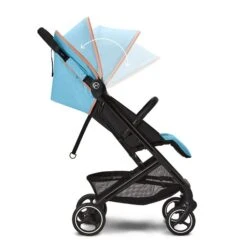CYBEX Beezy Buggy Beach Blue - Gestell Black -Babyprodukte Geschäft cyb 22 int y270 beezy blk bebl canopy steps