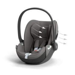 CYBEX Cloud T I-Size Mirage Grey Babyschale -Babyprodukte Geschäft cyb 23 eu y045 cloudt migr airventilation print medium