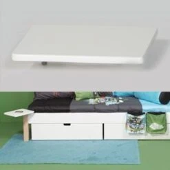 Manis-h Hochbett ASK Einfarbig Höhe 155 Cm, 20 Farben Wählbar -Babyprodukte Geschäft dreh nachttisch kombi