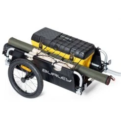 Burley Flatbed Schwarz Fahrradanhänger Robuster Und Geräumiger Lastenanhänger -Babyprodukte Geschäft flatbed with bungee net