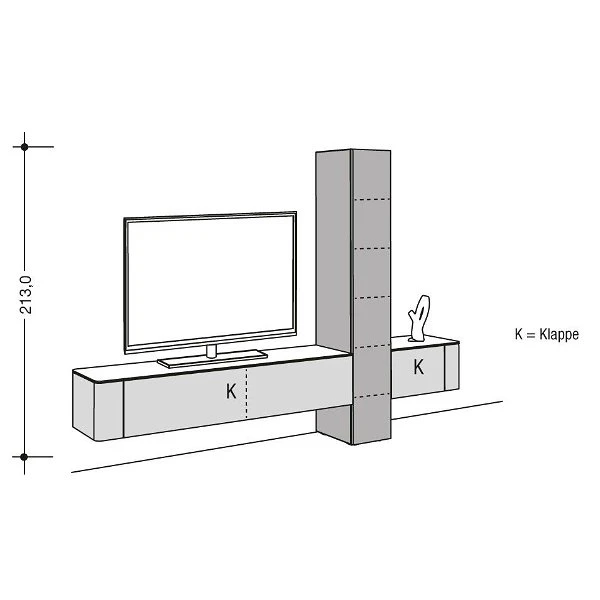 Hülsta Gentis Wohnwand 1 - Akzent Lack - Breite 299,2 Cm 1 Hülsta Gentis Wohnwand 1 - Akzent Lack - Breite 299,2 Cm