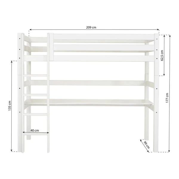 Hoppekids Hochbett ECO Luxury 90x200 Cm Mit Gerader Leiter, Tischplatte & Absturzsicherung 6 Hoppekids Hochbett ECO Luxury 90x200 Cm Mit Gerader Leiter, Tischplatte & Absturzsicherung – Bild 6