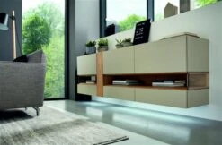 Hülsta Neo Sideboard Hängend 8 Schubladen Lack Seidengrau