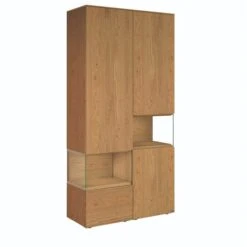 Hülsta Neo Wohnwand Vitrine 1 Schubkasten Und 3 Türen Natureiche