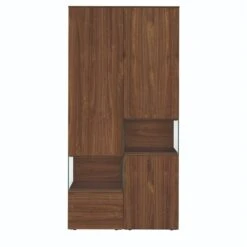 Hülsta Neo Wohnwand Vitrine 1 Schubkasten Und 3 Türen Kernnussbaum -Babyprodukte Geschäft huelsta neo 134444f4