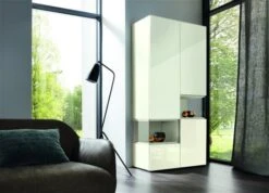 Hülsta Neo Wohnwand Vitrine 1 Schubkasten Und 3 Türen Hochglanzlack Weiß -Babyprodukte Geschäft huelsta neo 134549f2