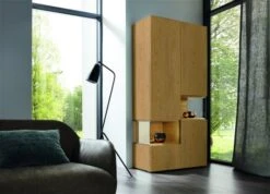 Hülsta Neo Wohnwand Vitrine 1 Schubkasten Und 3 Türen Natureiche -Babyprodukte Geschäft huelsta neo 134553f2