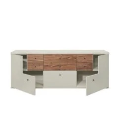 Now! Time By Hülsta Sideboard Mit Winkeltüren Kernnussbaum/Lack-seidengrau