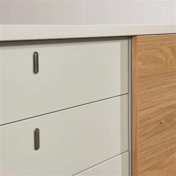 Now! Time By Hülsta Sideboard Mit Schiebetüren Natureiche/Lack-seidengrau 1 Now! Time By Hülsta Sideboard Mit Schiebetüren Natureiche/Lack-seidengrau