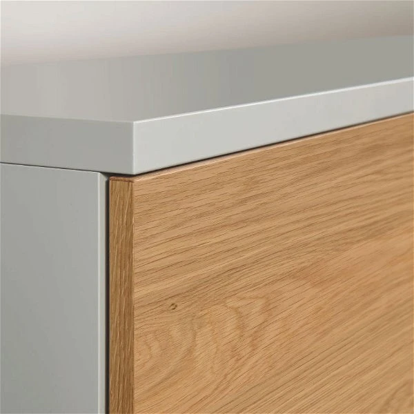 Now! Time By Hülsta Sideboard Mit Schiebetüren Natureiche/Lack-seidengrau 2 Now! Time By Hülsta Sideboard Mit Schiebetüren Natureiche/Lack-seidengrau – Bild 2