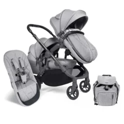 ICandy Orange Double Combo Light Slate Marl Geschwisterkinderwagen | Inkl. Praktischem Zubehör