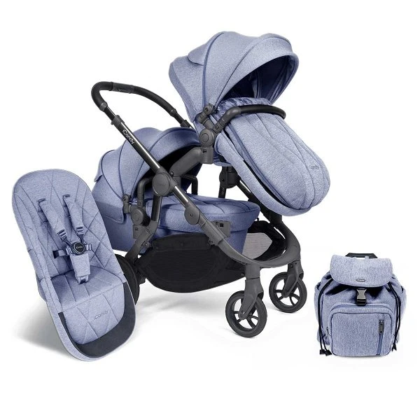 ICandy Orange Double Combo Mist Blue Marl Geschwisterkinderwagen | Inkl. Praktischem Zubehör 1 ICandy Orange Double Combo Mist Blue Marl Geschwisterkinderwagen | Inkl. Praktischem Zubehör