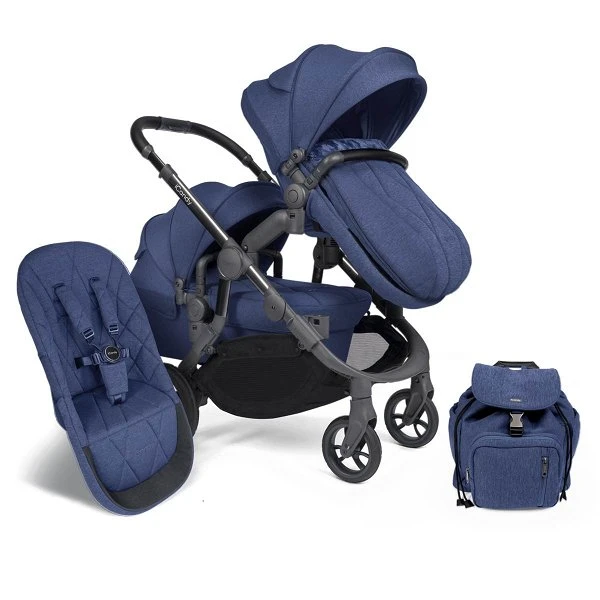 ICandy Orange Double Combo Royal Blue Marl Geschwisterkinderwagen | Inkl. Praktischem Zubehör 1 ICandy Orange Double Combo Royal Blue Marl Geschwisterkinderwagen | Inkl. Praktischem Zubehör