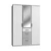 Wimex Joker Kleiderschrank 3-türig Mit Spiegel Weiß / Beton-Nachbildung Lichtgrau