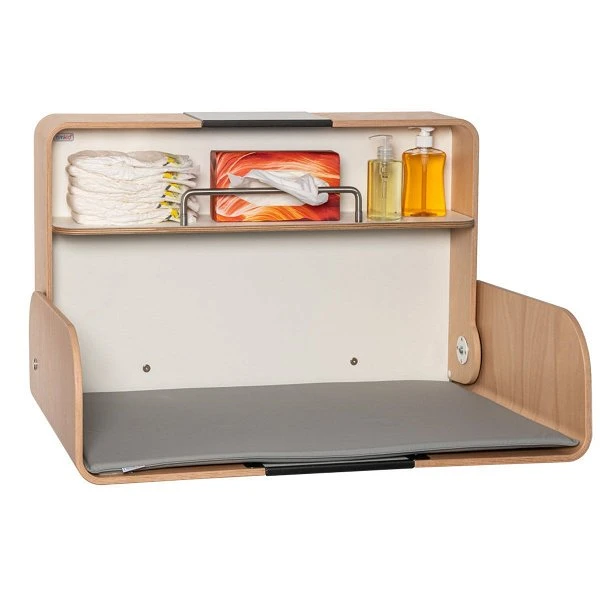 Timkid KAWAQ Wandwickeltisch Anthrazit / Eiche Inklusive Wickelmatte | Horizontal Design 2 Timkid KAWAQ Wandwickeltisch Anthrazit / Eiche Inklusive Wickelmatte | Horizontal Design – Bild 2